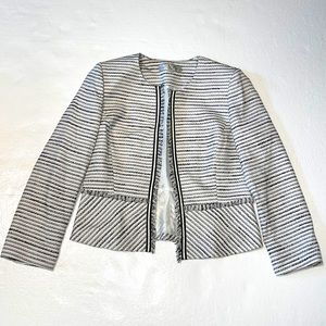 Tahari petite tweed open blazer